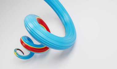 Kongo 'nun 3d Bayrağı 3d Kongo Sarmalı Parlak Kurdelesi Beyaz Arkaplanda İzole Edildi 3d Görüntü