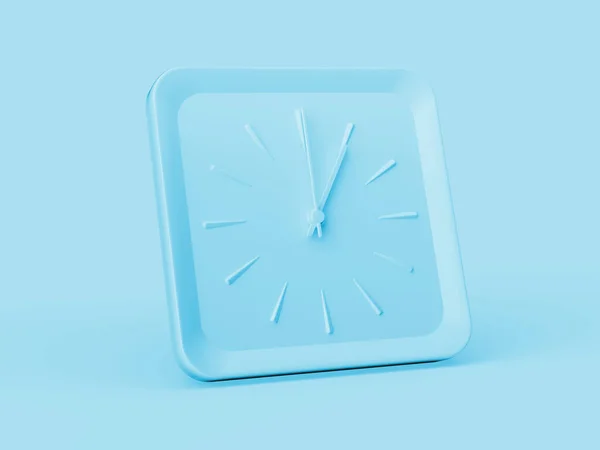 Simples Macio Azul Quadrado Relógio Parede Clock One Clock Fundo — Fotografia de Stock