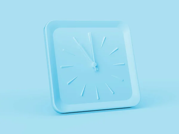 Simples Macio Azul Quadrado Parede Relógio Clock Onze Clock Soft — Fotografia de Stock