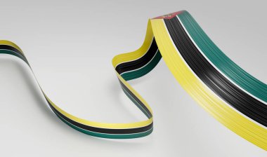 Mozambik 'in 3d Bayrağı 3d Dalgalanan Kurdele Bayrağı Beyaz Arkaplanda İzole Edildi, 3d Görüntü