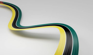 Mozambik 'in 3d Bayrağı 3d Dalgalı Parlak Mozambik Kurdelesi Beyaz Arkaplanda İzole Edildi 3d Görüntü