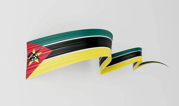 Mozania Wavy Shiny Mozambique Ribbon Isolated White Background Illustration — 스톡 사진