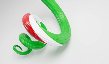 Burundi 'nin 3D Bayrağı. Burundi' nin Sarmal Parlak Kurdelesi. Beyaz Arkaplanda İzole Edildi.
