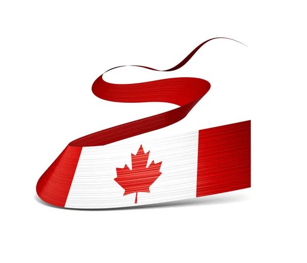 Flagga Kanada Viftande Band Flagga Isolerad Vit Bakgrund Illustration — Stockfoto