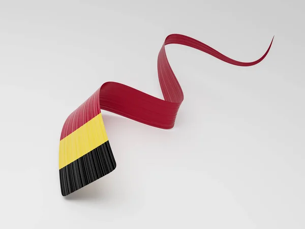 Stock image 3d Flag Of Belgium 3d Wavy Shiny Belgium Ribbon Isolated On White Background 3d Illustration