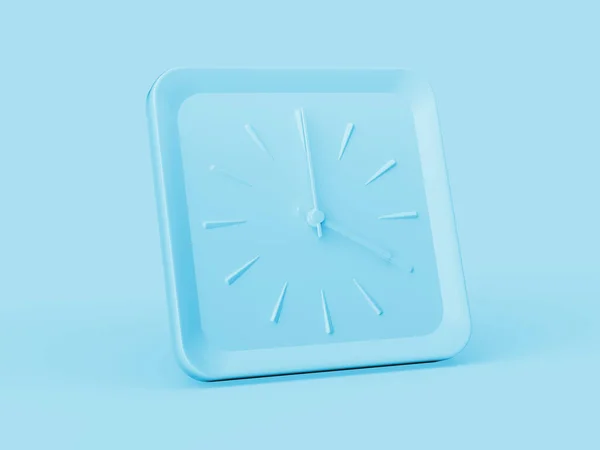 Simply Soft Blue Square Wall Clock Clock Four Clock Soft — стоковое фото