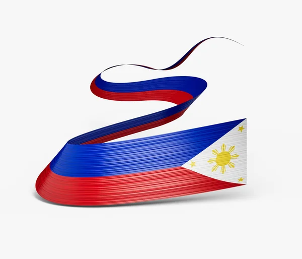 フィリピンの3次元旗白い背景に孤立した3次元の旗 3次元のイラスト — ストック写真
