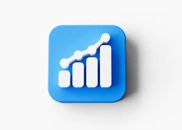 Символ Белого Роста Бизнеса Финансового Прогресса Символ Графика Голубой Иконкой — стоковое фото