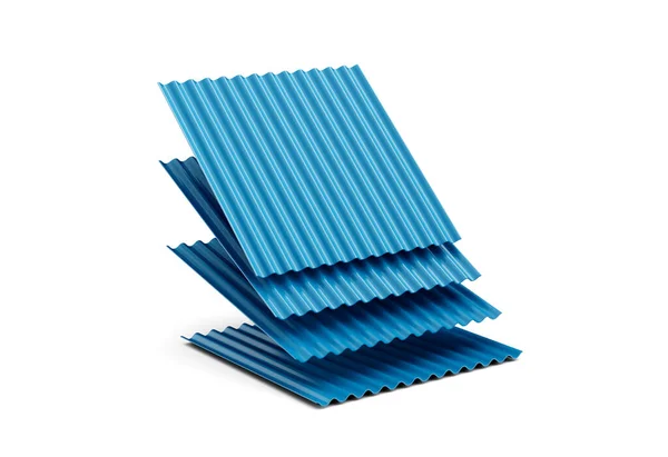 Montones Metálicos Que Caen Del Azul Marino Del Hierro Galvanizado —  Fotos de Stock