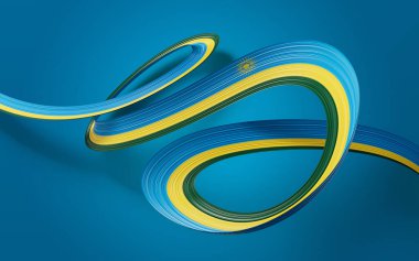 3d Ruanda Bayrağı 3d Dalgalanan Kurdele Bayrağı Mavi Arkaplanda İzole Edildi, 3d Görüntü