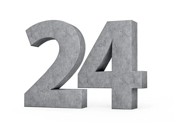 Concrete Number Twenty Four Digit Made Grey Concrete Stone White — Stock Photo, Image