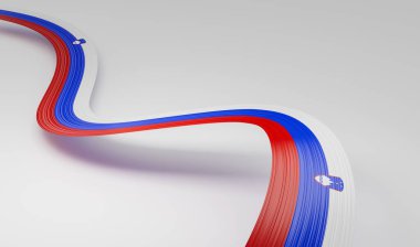 Slovenya 'nın 3d Bayrağı 3d Dalgalı Parlak Slovenya Kurdelesi Beyaz Arkaplanda İzole Edildi 3d Görüntü