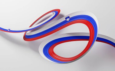 Slovenya 'nın 3d Bayrağı 3d Beyaz Arkaplanda İzole Edilmiş Dalgalanan Kurdele Bayrağı, 3d İllüstrasyon