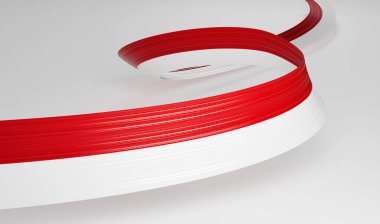 Endonezya 'nın 3d Bayrağı ve Monaco 3d Dalgalı Parlak Kurdele Beyaz Arkaplanda İzole Edildi 3d Görüntü