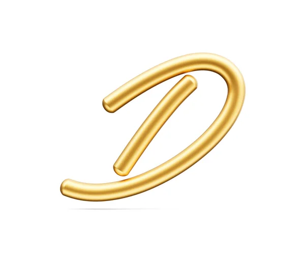 Golden Shiny Capital Letter Alphabet Rounded Inflat Font White Background — 图库照片