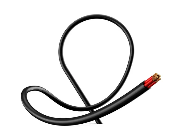Beyaz Arkaplanda Siyah Elektrikli Kablo Kablosundan Yapılan Konum Pin Sembolü — Stok fotoğraf