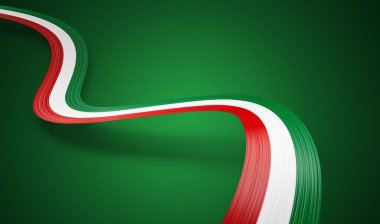 3d Macaristan Bayrağı 3 d Dalgalı Parlak Macaristan Kurdelesi Yeşil Arkaplanda İzole Edildi 3d Görüntü