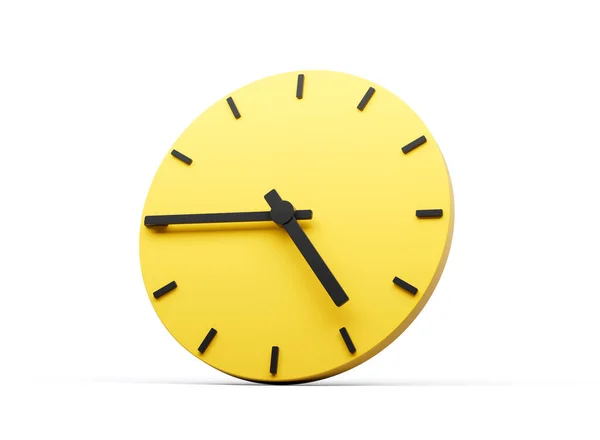 Reloj Pared Redondo Amarillo Simple Cuatro Cuarenta Cinco Cuartos Ilustración —  Fotos de Stock