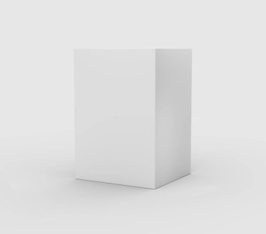 3d Beyaz Dikdörtgen Boş Kutu Mockup Ürünleri için Beyaz Arkaplan 3D Görüntü