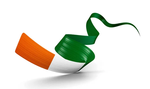 Vlag Van Ivoorkust Golvende Lintvlag Geïsoleerd Witte Achtergrond Illustratie — Stockfoto