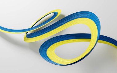 3d Ukrayna Bayrağı 3d Dalgalanan Kurdele Bayrağı Beyaz Arkaplanda İzole Edildi, 3d Görüntü