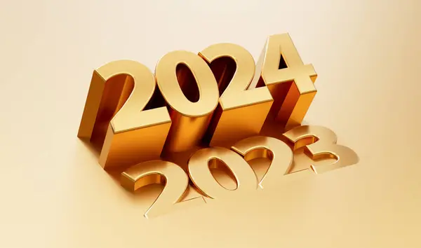 Golden 2024 2023 Bottom Change 2023 2024 New Year Holiday Stock Snímky