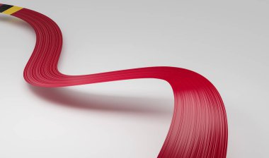 3d Belçika Bayrağı 3d Dalgalı Parlak Belçika Kurdelesi Beyaz Arkaplanda İzole Edildi 3d Görüntü