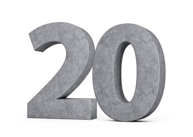 Beyaz Arkaplan Üzerinde Gri Beton Taştan Yapılan 3D Beton 3D Görüntü
