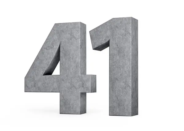 stock image 3d Concrete Number Forty one 41 Digit Made Of Grey Concrete Stone On White Background 3d Illustration