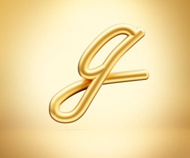 3d Altın Parlak Harf g Alfabesi Yuvarlak Şişirilebilir Yazı Tipi Altın Arkaplan 3d Görüntü