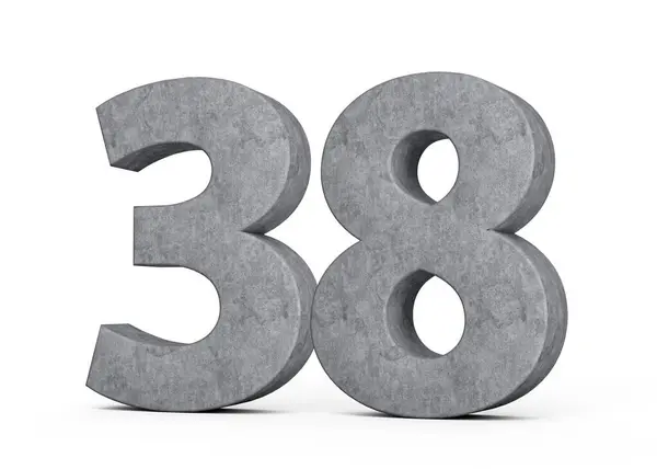 stock image 3d Concrete Number thirty eight 38 Digit Made Of Grey Concrete Stone On White Background 3d Illustration