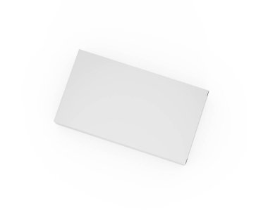 Eczane Ambalajı için 3d Boş Beyaz Dikdörtgen Kutu Model Üst Görünüm 3d Resim