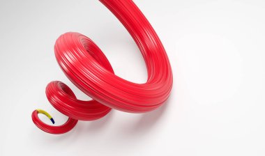 Andorra Bayrak kurdelesi kıvrılmış şekil 3D illüstrasyon