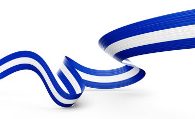 El Salvador 'un 3d Bayrağı 3d Beyaz Arkaplanda İzole Edilmiş Parlak Dalgalı Bayraklar 3d Görüntü