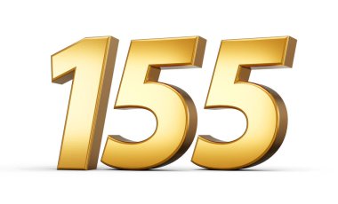 3D numara 15555 altın metin beyaz zemin üzerinde izole edilmiş 3d yansıma