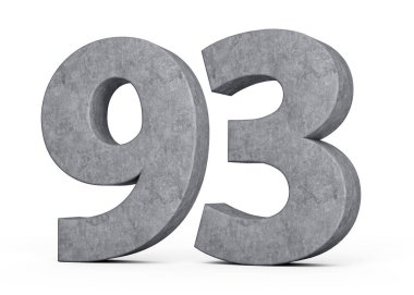 3D Beton Numara 93 Gri Beton Taştan Yapılan 3D Görüntü