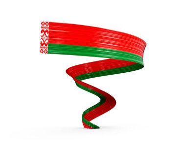 Belarus bayrak kurdelesi Spiral Şekil 3D illüstrasyon