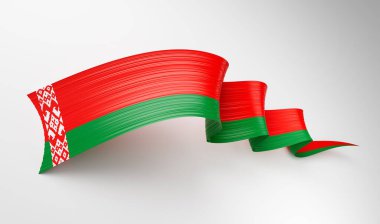 Beyaz Arkaplan 3D Görüntü Üzerinde İzole Edilmiş Beyaz Dalgalı Bilinç Kurdelesi Bayrağı