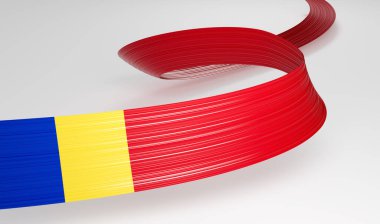 Moldova 'nın 3d Bayrağı 3d Dalgalı Parlak Moldova Kurdelesi Beyaz Arkaplanda İzole Edildi 3d Görüntü