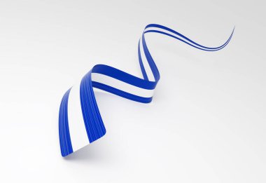 El Salvador 'un 3d Bayrağı 3d Dalgalı Parlak El Salvador Kurdelesi Beyaz Arkaplanda İzole Edildi 3d Görüntü