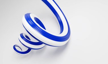 Uruguay Sarmal Kurdelesinin 3d Bayrağı Beyaz Arkaplanda İzole Edildi 3d Görüntü