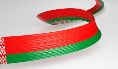 Belarus, Ribbon 'ın dalga dalga soyut geçmişini işaretledi. 3d illüstrasyon