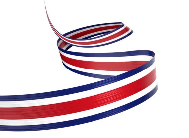 Kosta Rika 'nın 3d Bayrağı 3d Beyaz Arkaplanda İzole Edilmiş Parlak Dalgalı Bayraklar 3d Görüntü