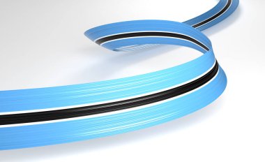 Botswana 'nın 3d Bayrağı 3d Dalgalı Parlak Botswana Kurdelesi Beyaz Arkaplanda İzole Edildi 3d Görüntü