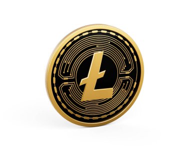 3D Altın ve Siyah Yuvarlak Şifreleme Edebiyatı Beyaz Arkaplanda İzole Edildi 3D Görüntü