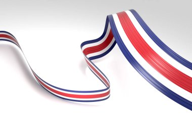 Kosta Rika 'nın 3d Bayrağı 3d Beyaz Arkaplanda İzole Edilmiş Parlak Dalgalı Bayraklar 3d Görüntü