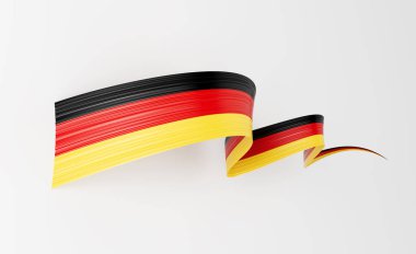3d Almanya Bayrağı 3d Dalgalı Parlak Almanya Kurdelesi Beyaz Arkaplanda İzole Edildi 3d Görüntü