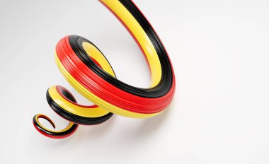 Almanya 'nın 3d Bayrağı 3d Sarmal Parlak Almanya Bayrağı Beyaz Arkaplanda 3d Görüntü