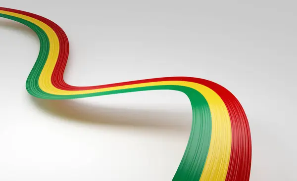 stock image 3d Flag Of Guinea 3d Wavy Shiny Guinea Ribbon Flag Isolated On White Background 3d Illustration