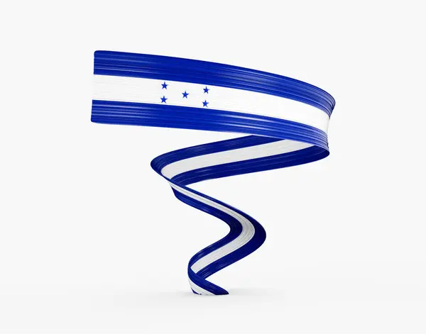stock image 3d Flag Of Honduras 3d Shiny Waving Twisted Ribbon Flag Isolated On White Background 3d Illustration